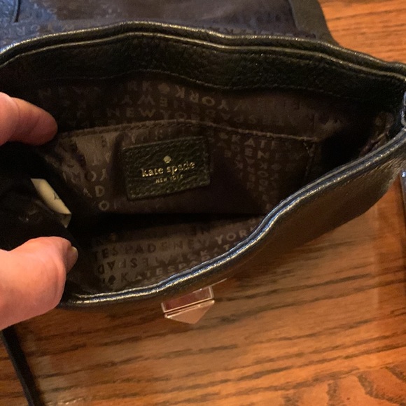 Black quilted Kate Spade crossbody. Good used condition. - Picture 4 of 7